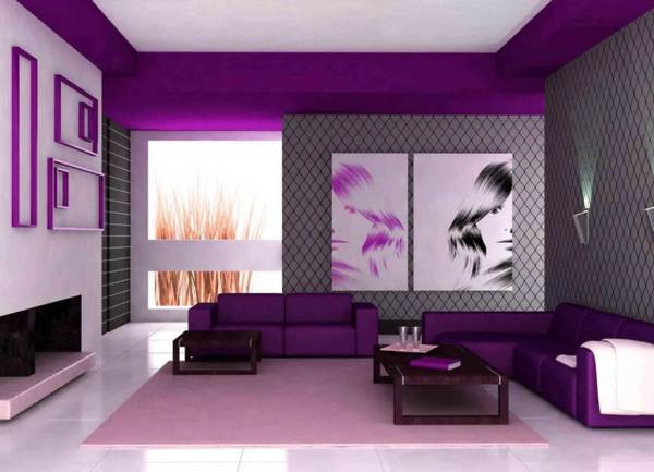 Дизайн стен обоями двух цветов, изменение формы комнаты - фото