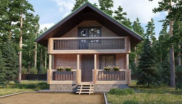 Готовые проекты деревянных домов с мансардой для дачного и загородного стро ... - фото