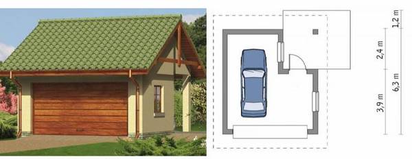 Проекты гаражей из пеноблоков  планируем дом для автомобиля с фото