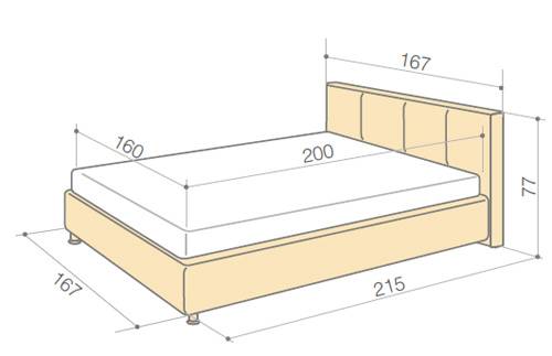 Стандартные размеры полуторной кровати с фото