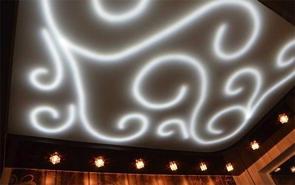 Светодиодная подсветка натяжного потолка - декоративный эффект - фото